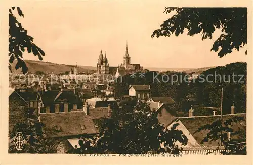 Evreux Vue generale prise de la gare Eglise Evreux