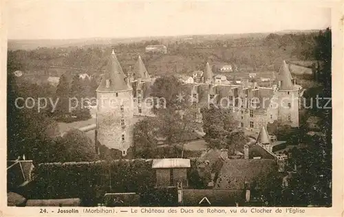 Josselin Chateau des Ducs de Rohan vu du Clocher de l Eglise Josselin