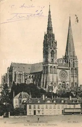 Chartres_Eure_et_Loir Les Fleches de la Cathedrale Chartres_Eure_et_Loir