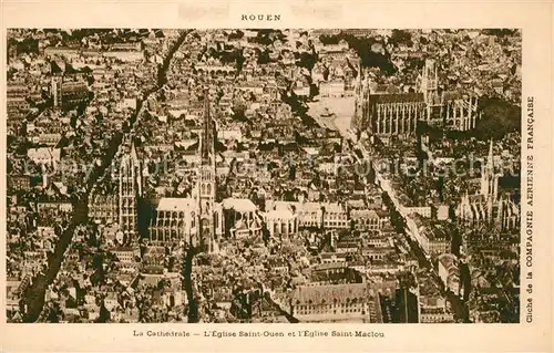 Rouen Cathedrale Eglise Saint Quen et Saint Maclou vue aerienne Rouen