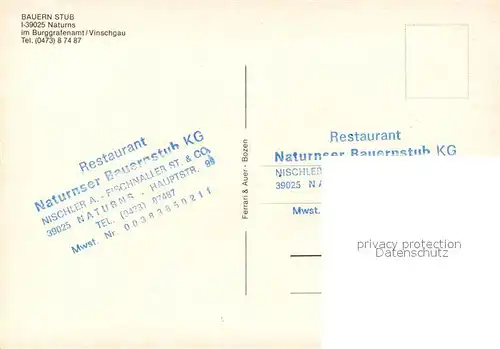 Naturns Bauern Stub  Naturns