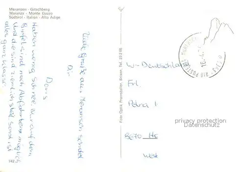 Meransen Gitschberg Maranza Monte Guzzo Meransen