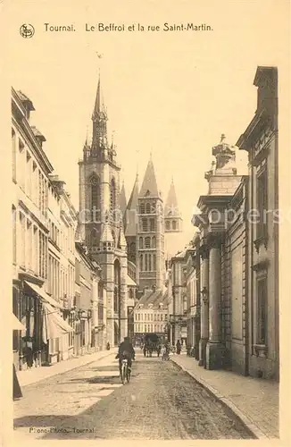 Tournai Le Beffroi et la rue Saint Martin Tournai