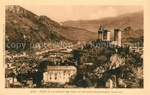 Foix et le massif de tabe ou de Saint Barthelemy Foix