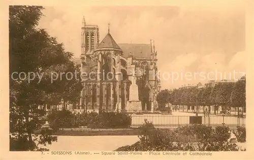 Soissons_Aisne Square Saint Pierre Place Centrale et Cathedrale Soissons Aisne