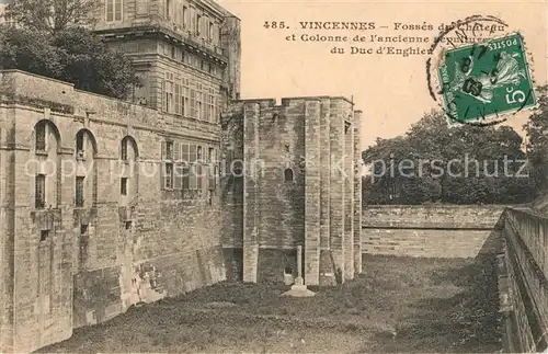 Vincennes Fosses du Chateau et Colonne de lancienne sculpture du Duc d Enghien Vincennes