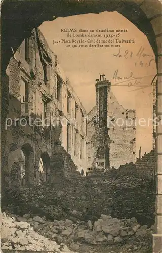 Reims_Champagne_Ardenne dans sa deuxieme annee de bombardement 1914 15 Place Royale Reims_Champagne_Ardenne