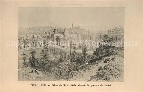 Fougeres au debut dapres la gravure de Ciceri Fougeres