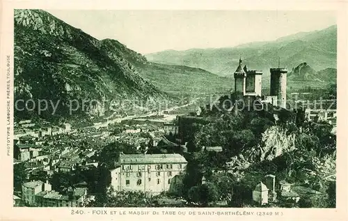 Foix et le massif de tabe ou de Saint Barthelemy Foix