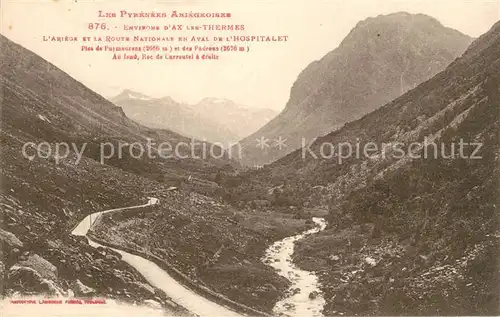 Ax les Thermes Ariege et la Route Nationale en Aval de l Hospitalet Ax les Thermes