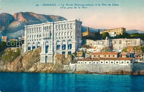 Monaco Le Musee Oceanographique et la Tete de Chien Monaco