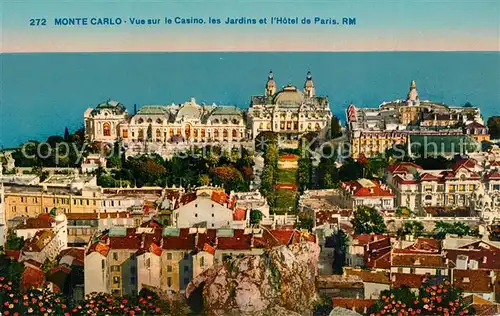 Monte Carlo Vue sur le Casino les Jardins et lHotel de Paris Monte Carlo