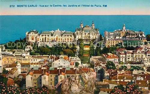 Monte Carlo Vue sur le Casino les Jardins et lHotel de Paris Monte Carlo