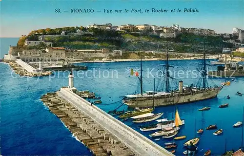 Monaco Vue sur le Port le Rocher et le Palais Monaco