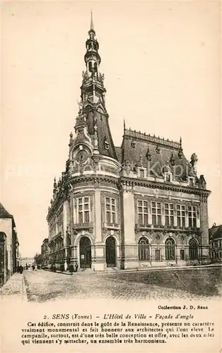 Sens_Yonne Hotel de Ville Facade angle Sens_Yonne