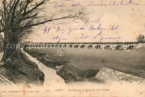 Agen_Lot_et_Garonne Ruisseau de la Masse et Pont Canal Agen_Lot_et_Garonne