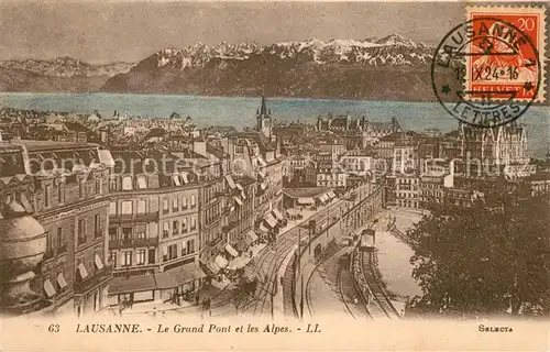 Lausanne_VD Le Grand Pont et les Alpes Lausanne VD