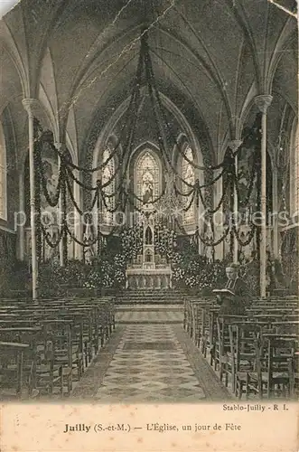 Juilly_Seine et Marne Eglise un jour de Fete Juilly Seine et Marne