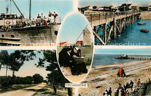 Fromentine Dampfer Strand Seebruecke Landschaftspanorama Trachten Windmuehle Fromentine