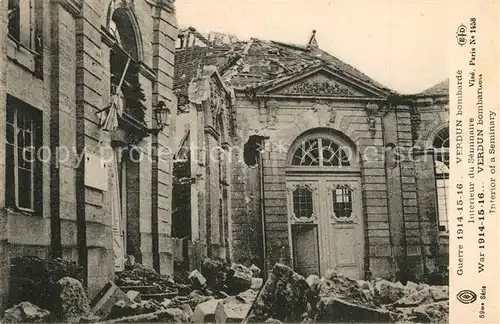 Verdun_Meuse La ville bombardee Interieur du Seminaire Grande Guerre Truemmer 1 Weltkrieg Verdun Meuse