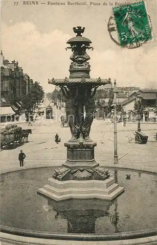 Reims_Champagne_Ardenne Fontaine Bartholdi Place de la Republique Reims_Champagne_Ardenne