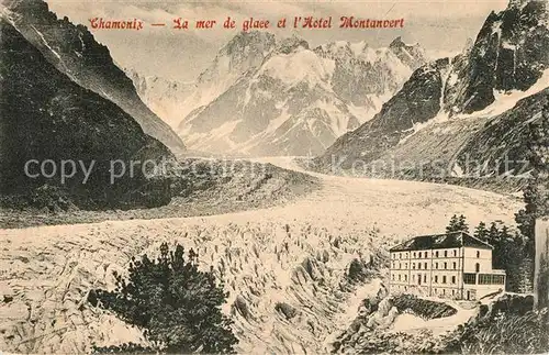Chamonix Mer de glace Hotel Montanvert Glacier Alpes Chamonix