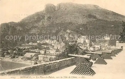 Monaco Place du Palais vers la Tete de Chien des canons Monaco