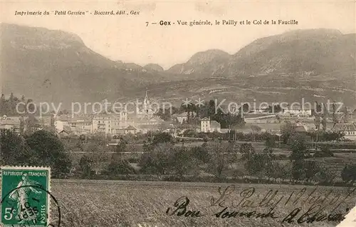 Gex Vue generale le Pailly et Col de la Faucille Gex