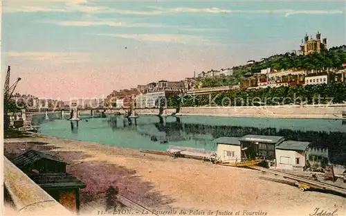 Lyon_France La Passerelle du Palais de Justice et Fourviere Lyon France