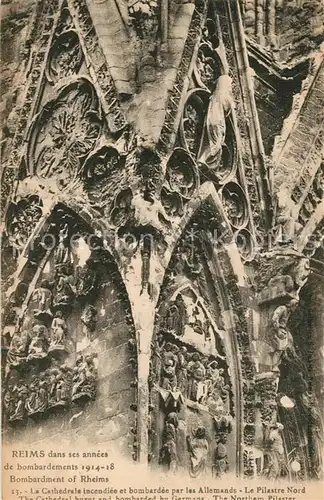 Reims_Champagne_Ardenne Cathedrale bombardee par les Allemands Grande Guerre Truemmer 1. Weltkrieg Reims_Champagne_Ardenne