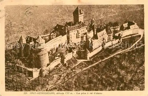 Haut Koenigsbourg_Hohkoenigsburg Chateau vue prise a vol d oiseau Haut Koenigsbourg