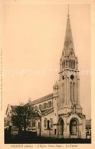 Chauny_Aisne Eglise Notre Dame le clocher Chauny Aisne