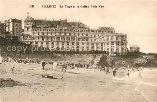 Biarritz_Pyrenees_Atlantiques La plage et Casino Belle Vue Biarritz_Pyrenees