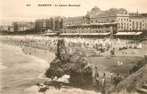 Biarritz_Pyrenees_Atlantiques La plage et Casino Municipal Biarritz_Pyrenees