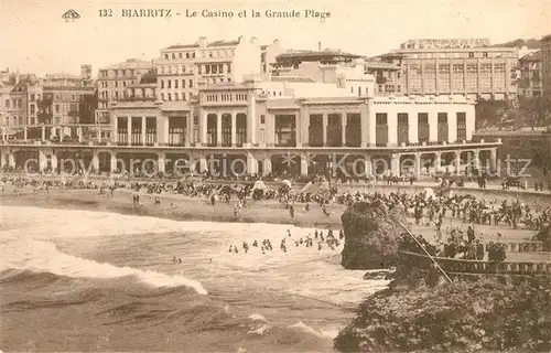 Biarritz_Pyrenees_Atlantiques Casino et la grande plage Biarritz_Pyrenees