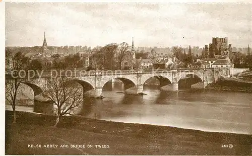 Kelso Abbey and Bridge on Tweed Kelso