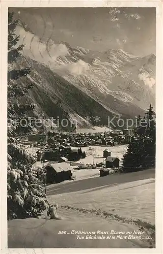 Chamonix Vue panoramique et le Mont Blanc en hiver Chamonix