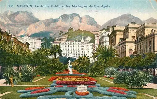 Menton_Alpes_Maritimes Jardin Public et les Montagnes de Sainte Anges Menton_Alpes_Maritimes