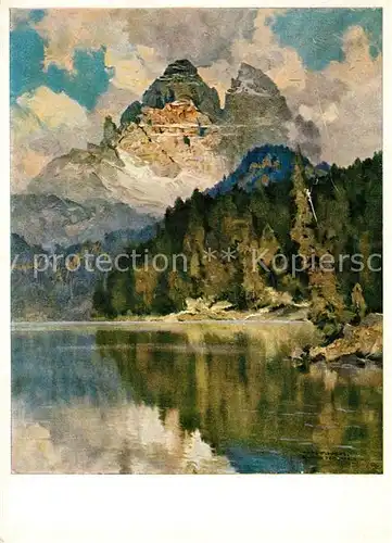 Misurinasee Drei Zinnen K?nstlerkarte Hanns Maurus Misurinasee