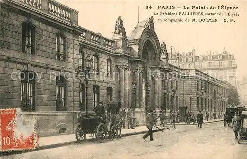 Paris Le Palais de l`Elys?e Pferdekutschen Paris
