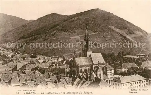 Thann_Haut_Rhin_Elsass La Cathedrale et la Montagne du Rangen Thann_Haut_Rhin_Elsass
