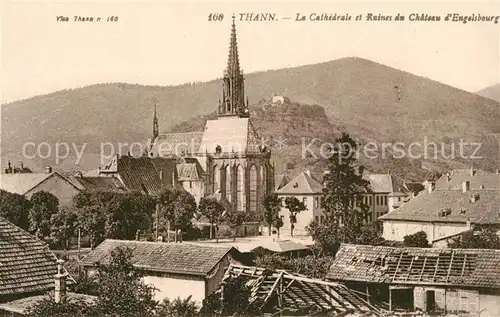 Thann_Haut_Rhin_Elsass La Cathedrale et Ruines du Chateau d Engelsbourg Thann_Haut_Rhin_Elsass