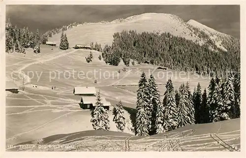 Neuhaus_Schliersee Unterkunftshaus Firstalm gegen Brecherspitz Winterlandschaft Alpen Neuhaus Schliersee