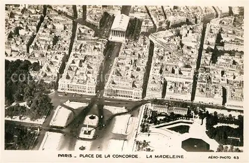 Paris Place de la Concorde La Madeleine vue aerienne Paris