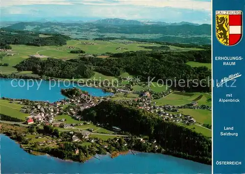 Mattsee_Salzburg Fliegeraufnahme mit Hoellengebirge und Traunstein Mattsee Salzburg