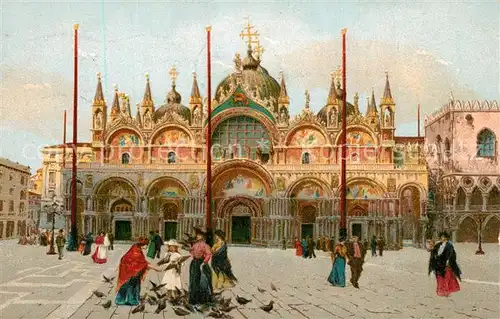 Venezia_Venedig Basilica di San Marco Litho  Venezia Venedig