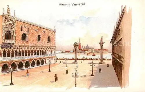 Venezia_Venedig Piazzetta Litho Venezia Venedig