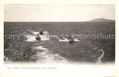 Capri Barche rimorchiate da un Piroscafo Capri