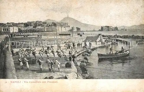 Napoli_Neapel Via Caracciolo con Pescatori Napoli Neapel