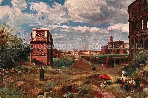 Roma_Rom Forum Romanum Triumphbogen Konstantins Titus Bogen K?nstlerkarte Roma_Rom